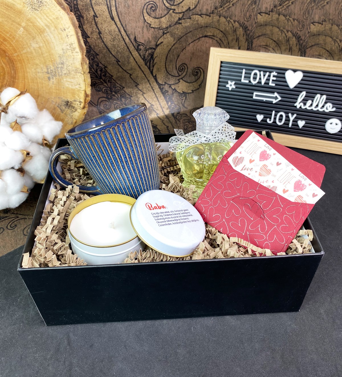 Baba Tasarımlı Kokulu Mum Ve Zümrüt Myra Kupalı SetgiftmodaGmhs101697