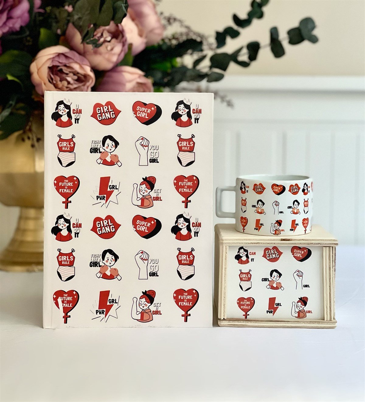 Girl Gang Tasarımlı Kutulu Kupa Ve Tarihsiz AjandaGiftmoda Gmhs100465