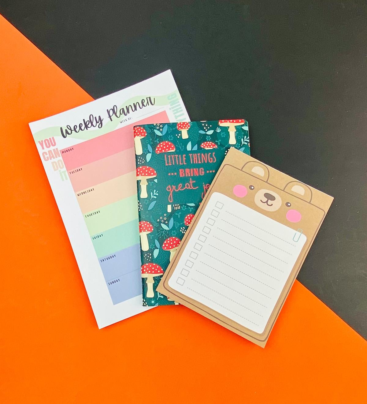 To Do List Yapılacak Listesi Dikişli Defter ve Klavye Önü Haftalık Planlayıcı Set:6giftmodaGmhs101935