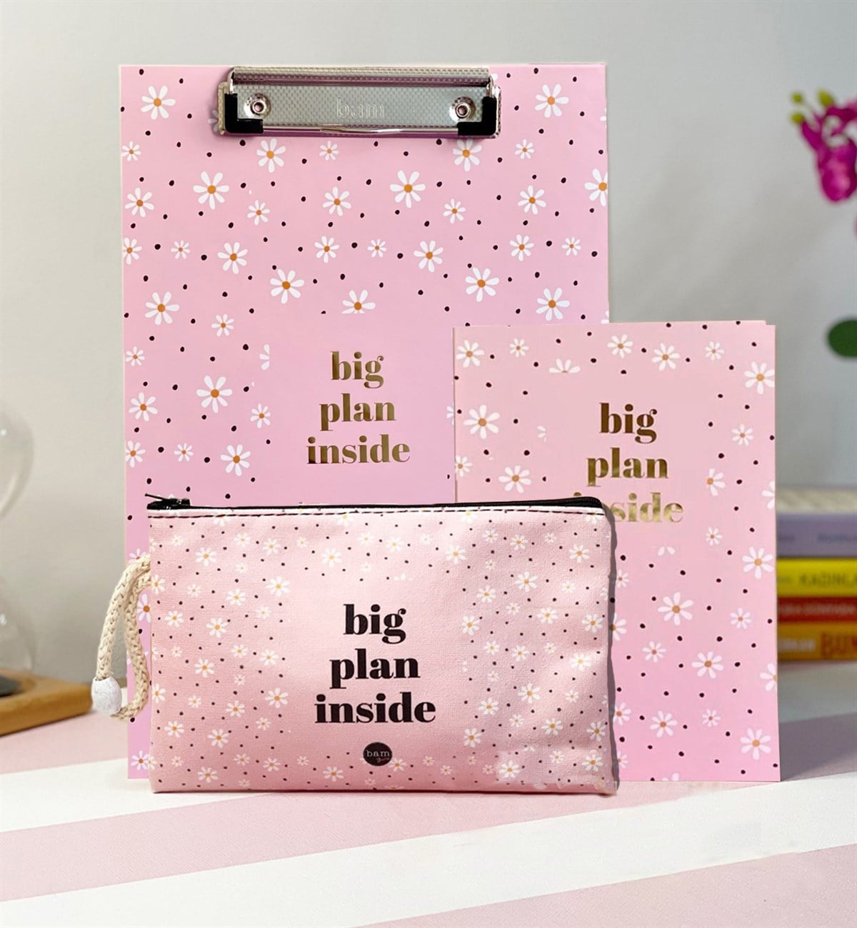 Papatya Tasarımlı Defter Kalemlik Ve Sekreterlik Kırtasiye SetigiftmodaGmhs101360