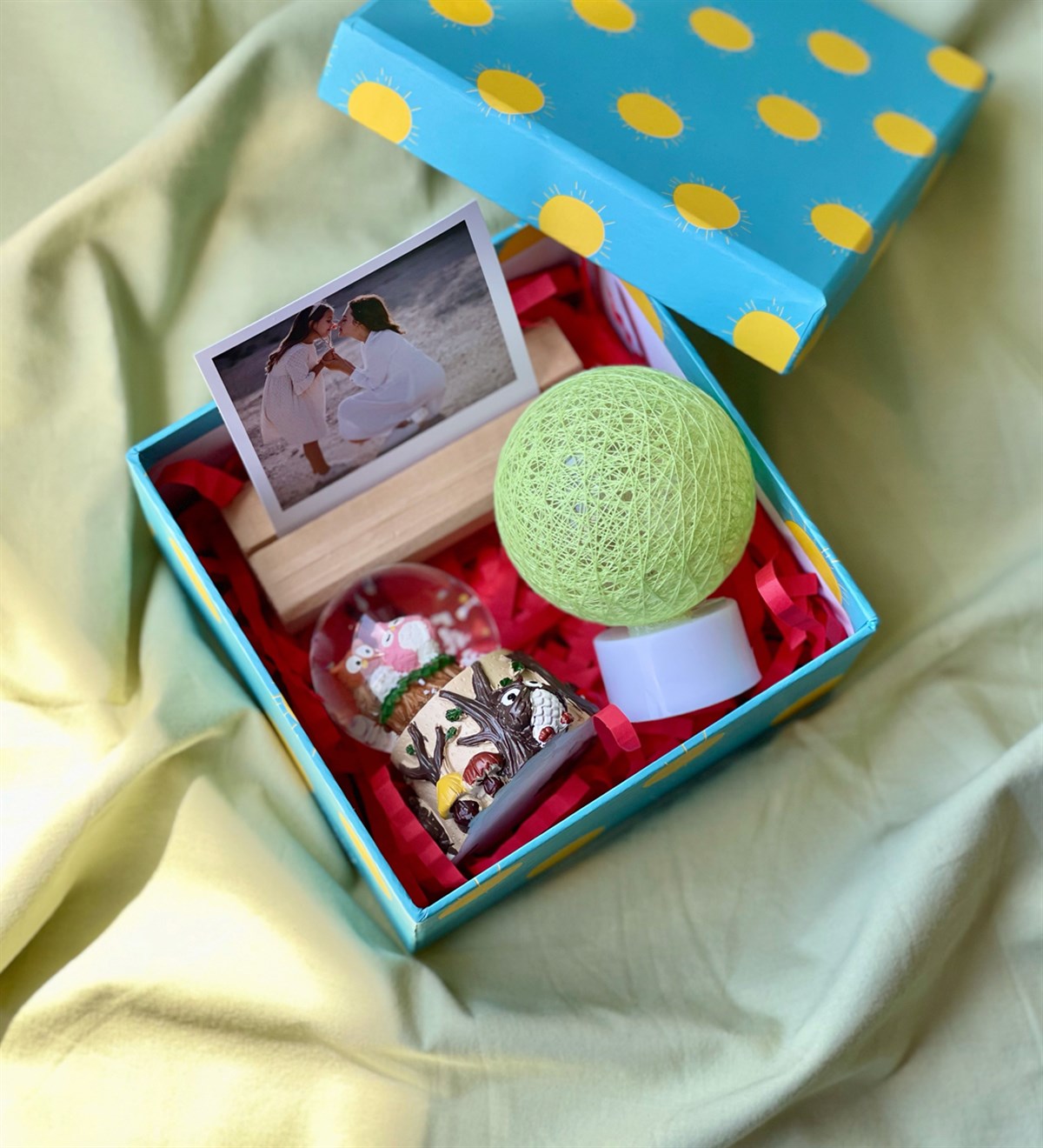 Özel Kutulu Mini Baykuş Kar Küresi Ahşap Fotoğraf Tutucu Ve Mini Hasır Lamba Hediye SetiGiftmodaGmhs100728