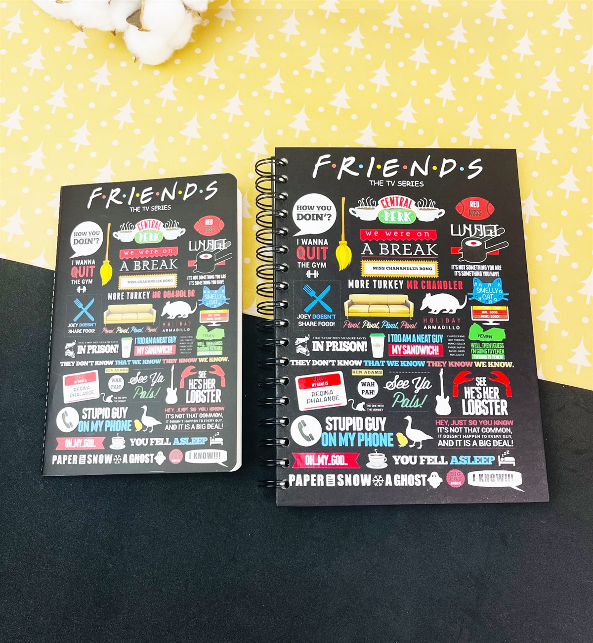Friends Tasarımlı Spiralli Defter Ve Terzi Dikişli Defter SetgiftmodaGmhs101566