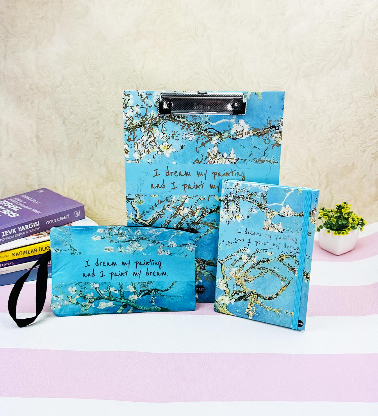 Van Gogh Badem Çiçeği V2 Tasarımlı Kırtasiye SetigiftmodaGmhs102042
