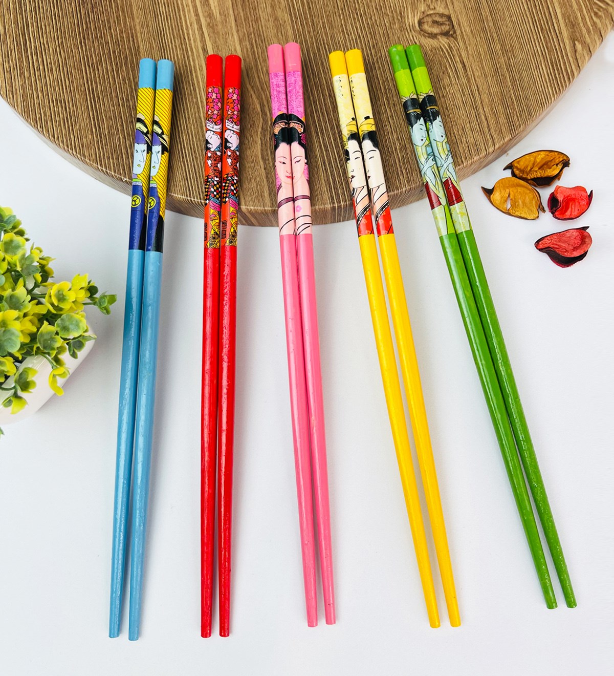 Renkli Desenli Chopstick 5'li SetgiftmodaGm-4280