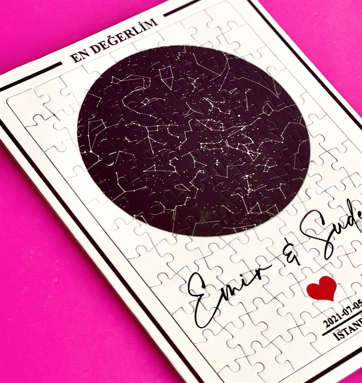 Kişiye Özel Yıldız Haritası Tasarımlı 99 Parça PuzzleGiftmodaGmig000045
