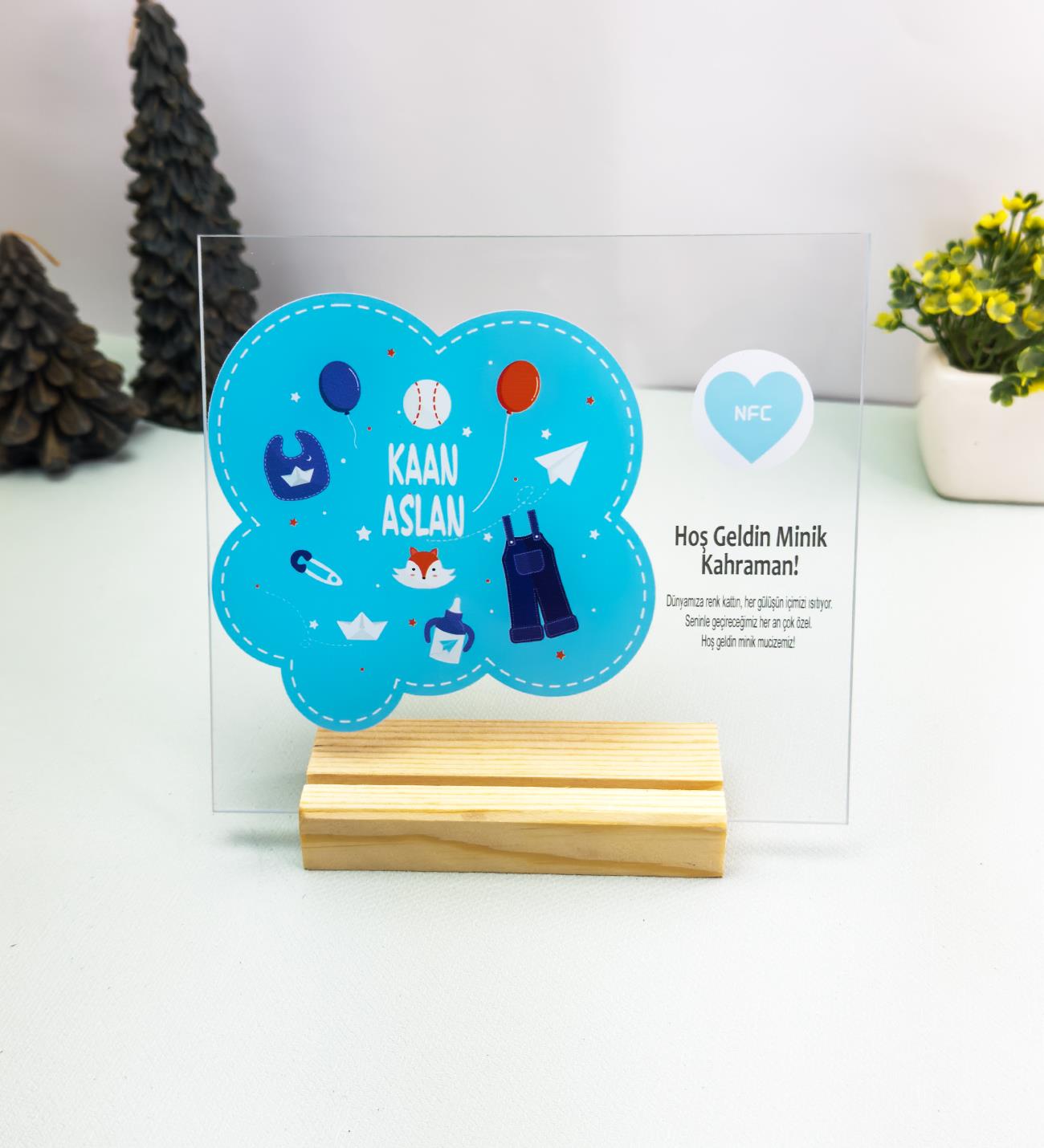 Özelleştirilebilir NFC Destekli Baby Shower ÇerçevesigiftmodaGmig000092