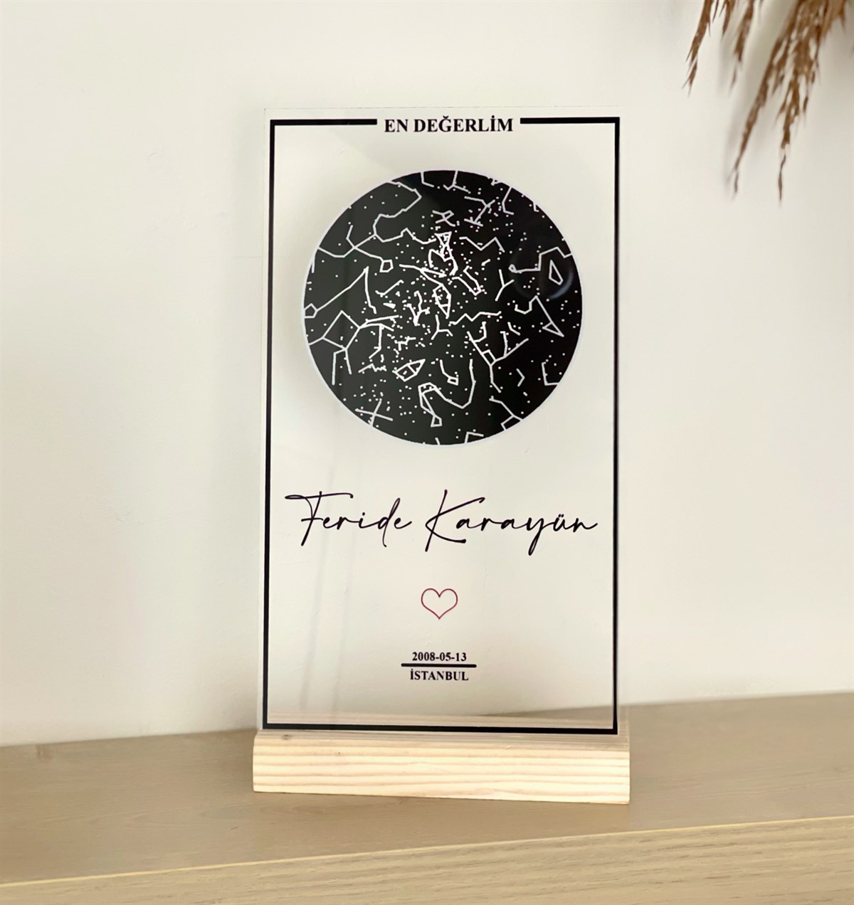 Kişiye Özel Yıldız Haritası Tasarımlı PlakGiftmodaGmig000046