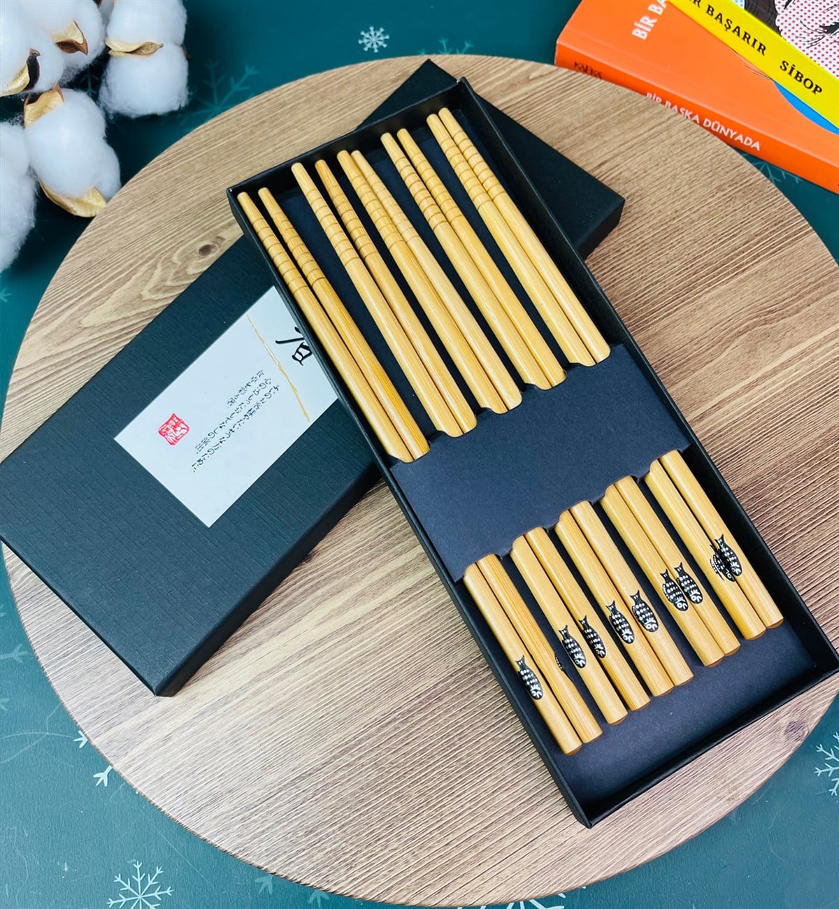 Balık Desenli Chopstick 5'li Set giftmodaGm-4300-5