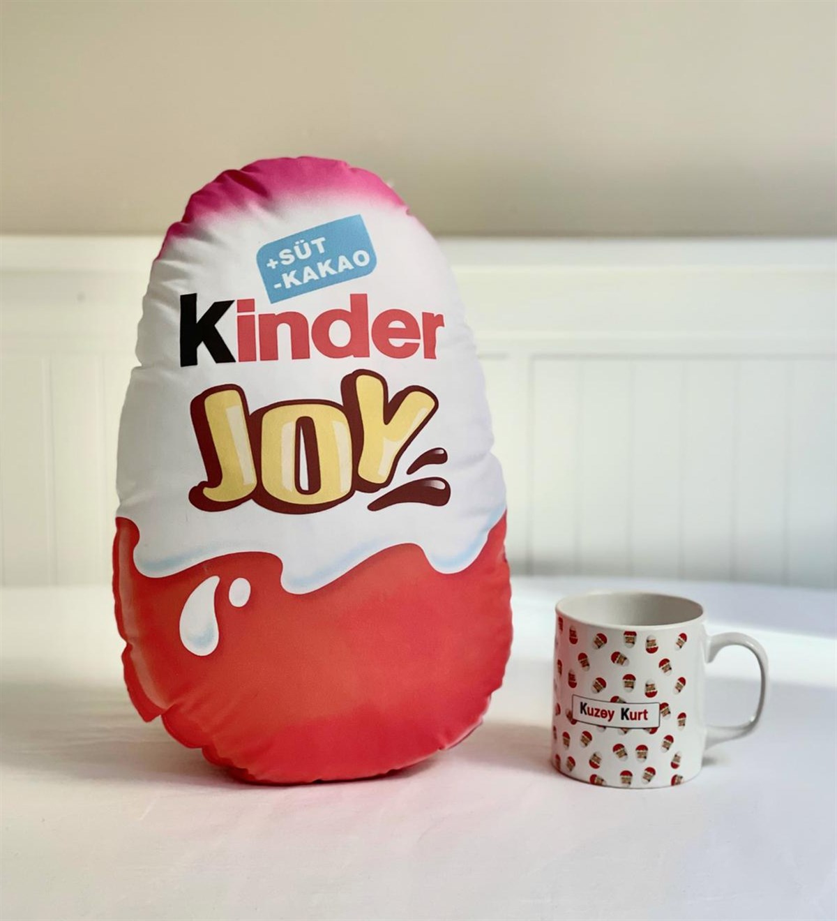 Kişiye Özel Süpriz Yumurta Tasarımlı Peluş Yastık Ve Kupa SetGiftmodaGmhs100513-Gmy100013