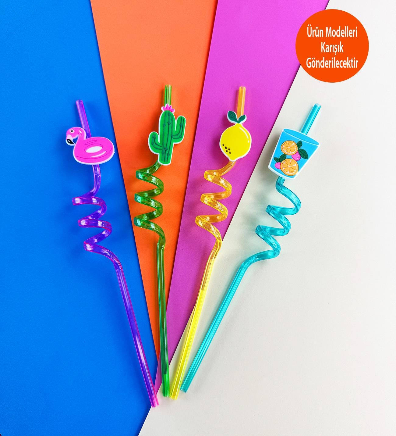 4'lü Figürlü Plastik Pipet SetigiftmodaBm-1616