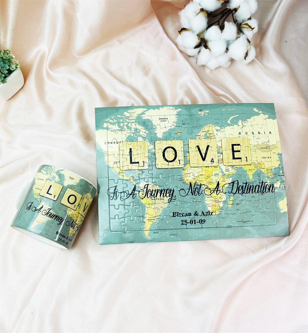Kişiye Özel Love Travel Journal Tasarımlı Hediye SetigiftmodaGmhs101562