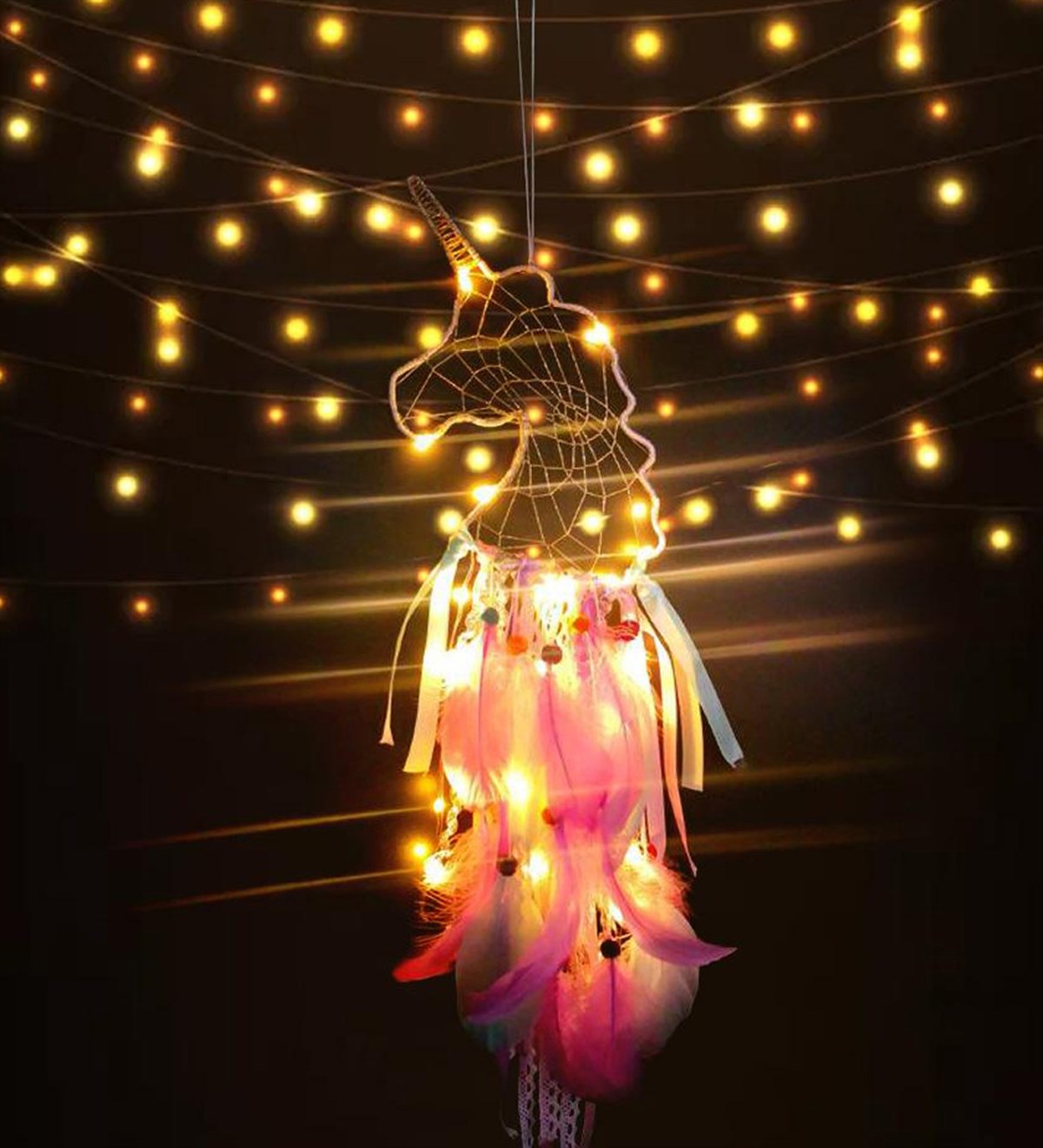 Işıklı Düş Kapanı Unicorn Dream CatcherGiftmodaGM-2518