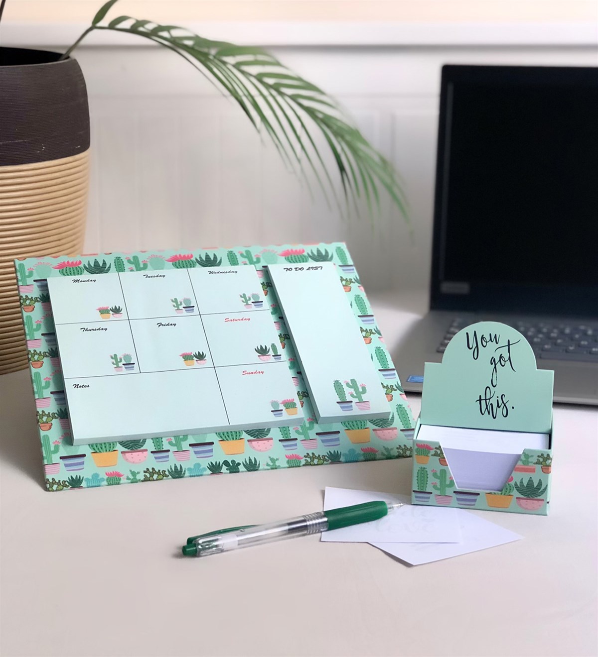 Kaktüs Tasarımlı Planner Ve Notluk SetGiftmodaKaktüs-Planner-Notluk 