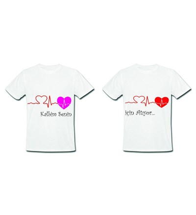 Kalbim Senin İçin Atıyor Baskılı Tasarım Tişört