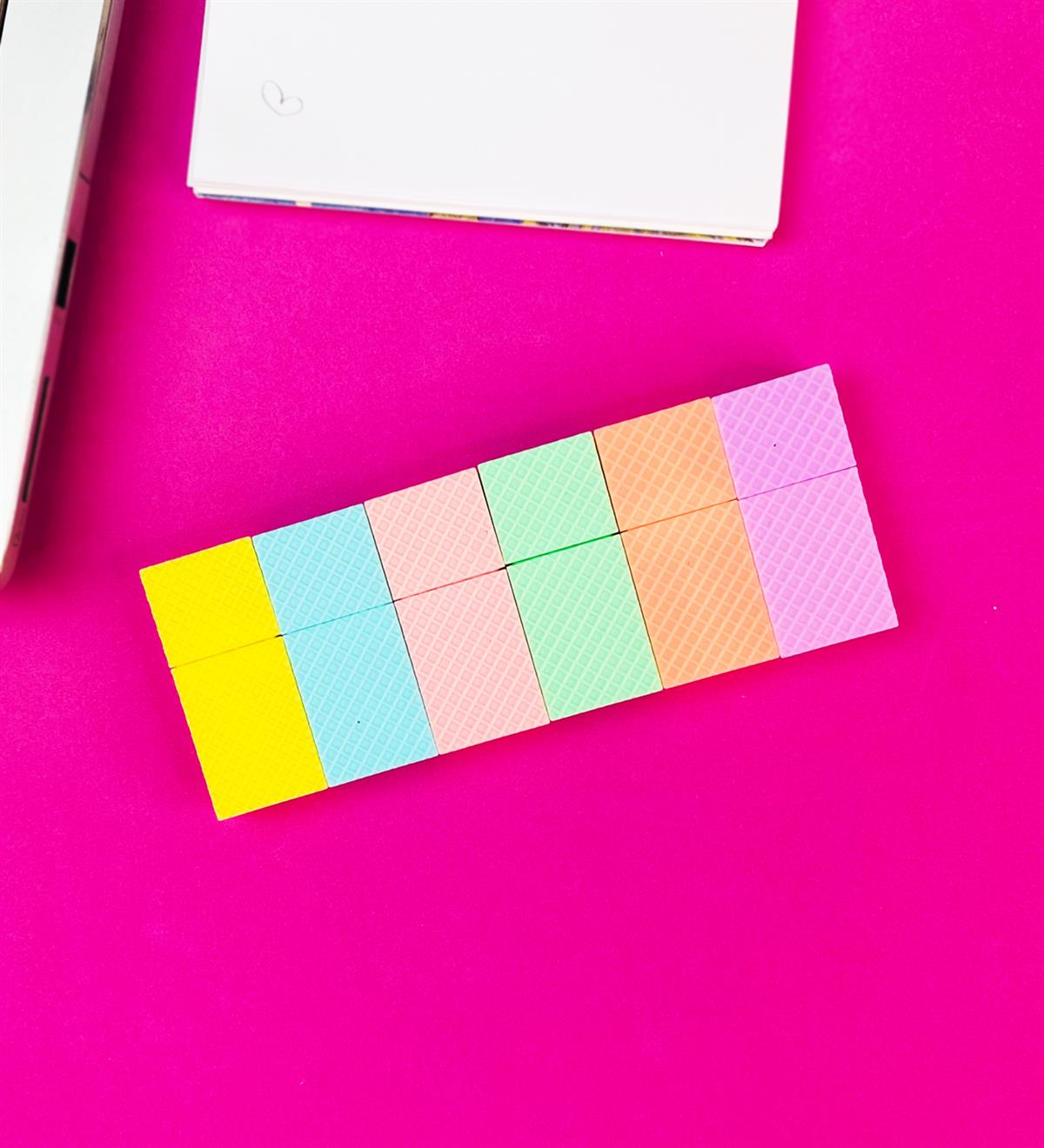 Gofret Tasarımlı 6'lı Keçeli KalemgiftmodaBam-147