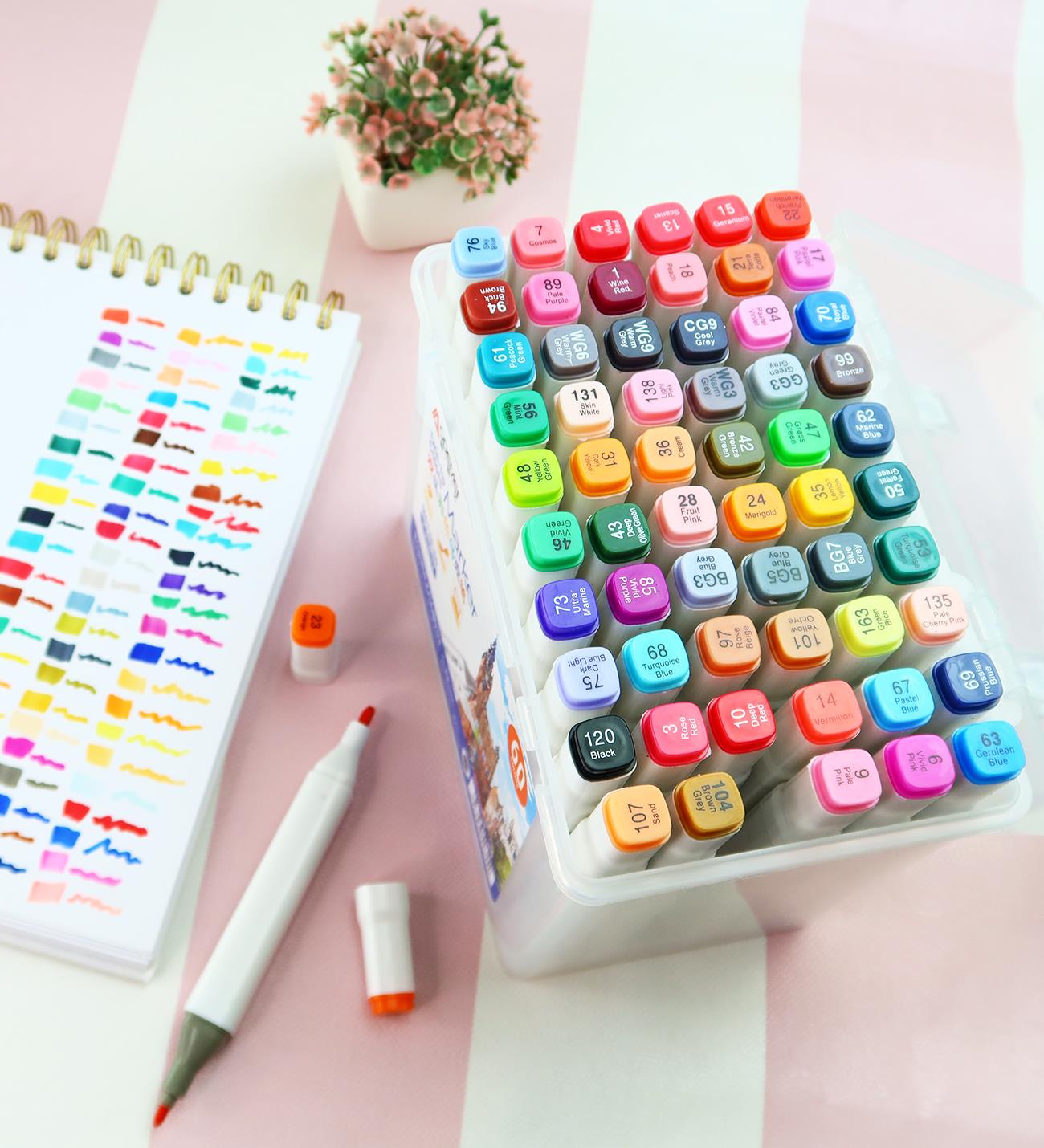 Bam Çift Taraflı 60'lı Marker Kalem Seti – Taşıma KutulugiftmodaBM-1816-60