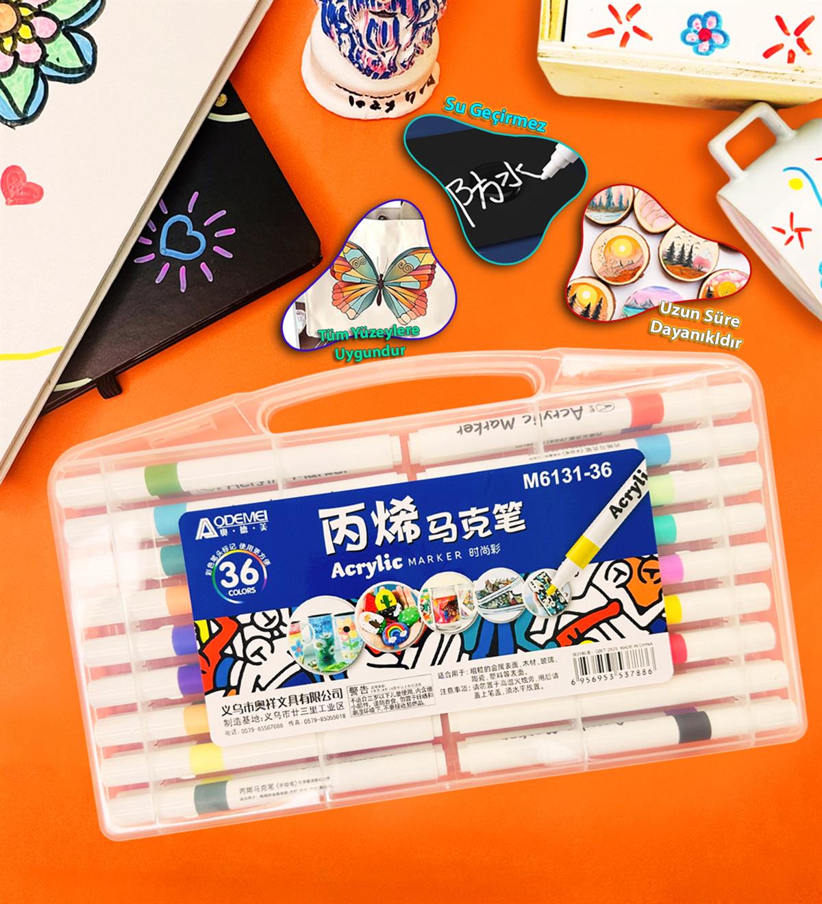 Kutulu 36'lı Akrilik Kalem SetgiftmodaBM-1063	