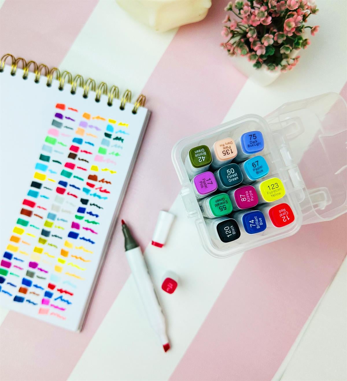 Colorful Çift Taraflı 12'li Marker Kalem SetgiftmodaBam-151