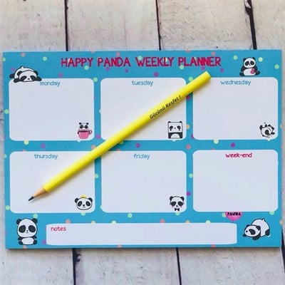 Kalem Hediyeli Panda Haftalık Planlayıcı