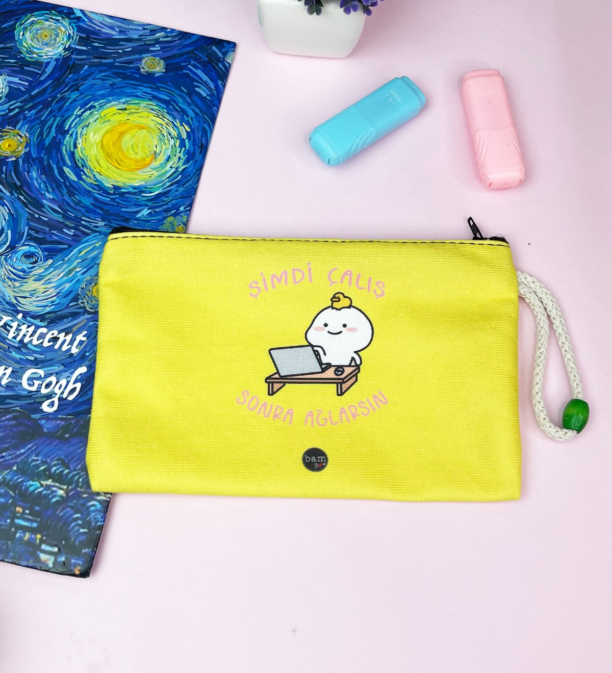 Şimdi Çalış Sonra Ağlarsın Tasarımlı Bez Kalemlik CüzdangiftmodaGmklm100167