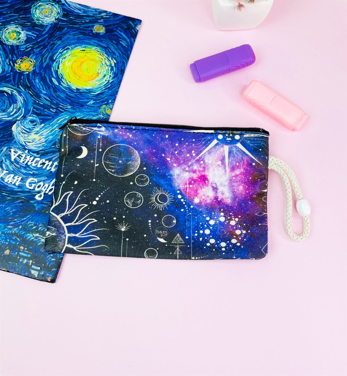 Space Tarot Tasarımlı Bez Kalemlik CüzdangiftmodaGmklm100045