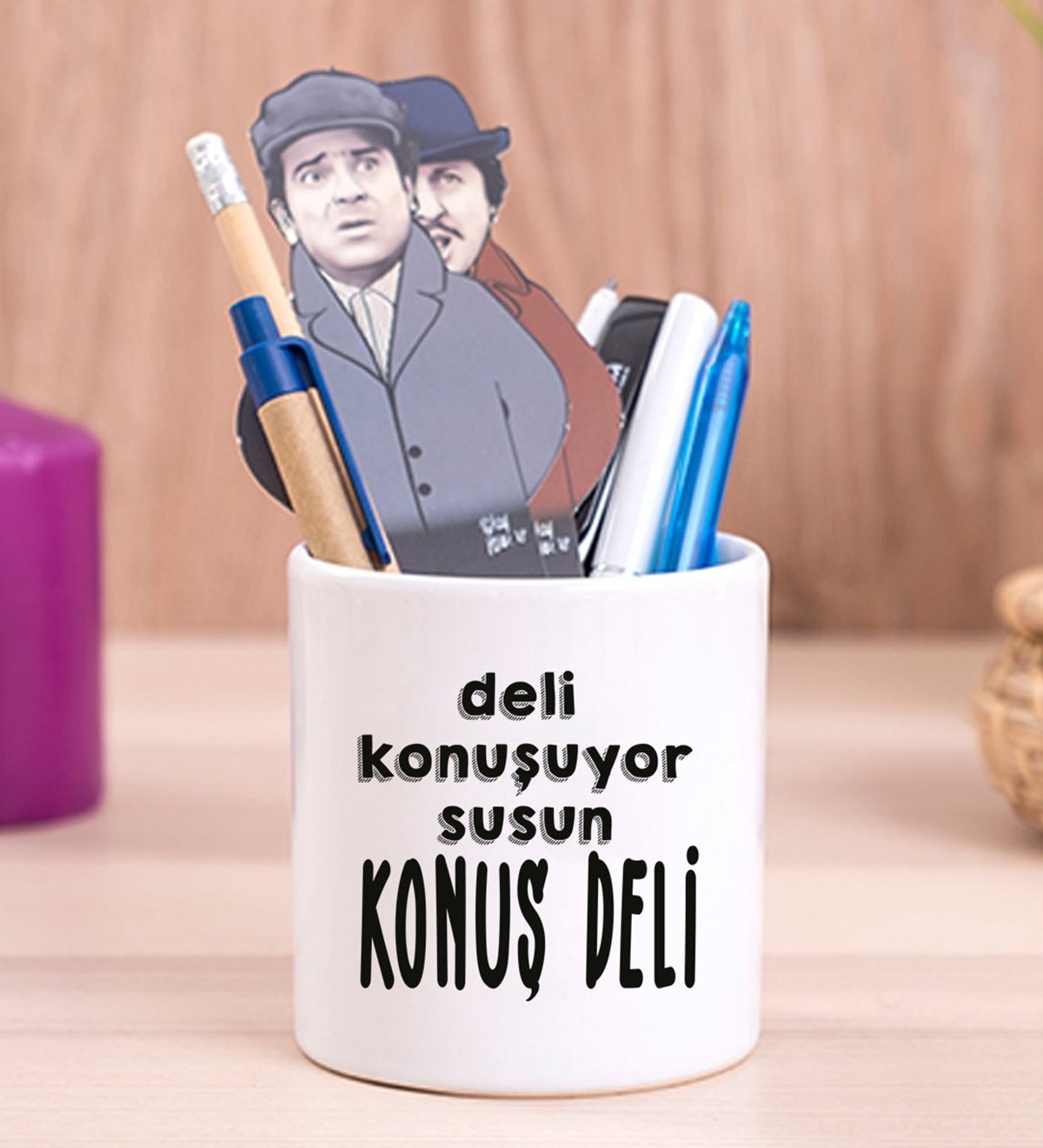 Deli Konuşuyor Konuş Deli Tasarımlı Seramik KalemlikgiftmodaGmklm100092