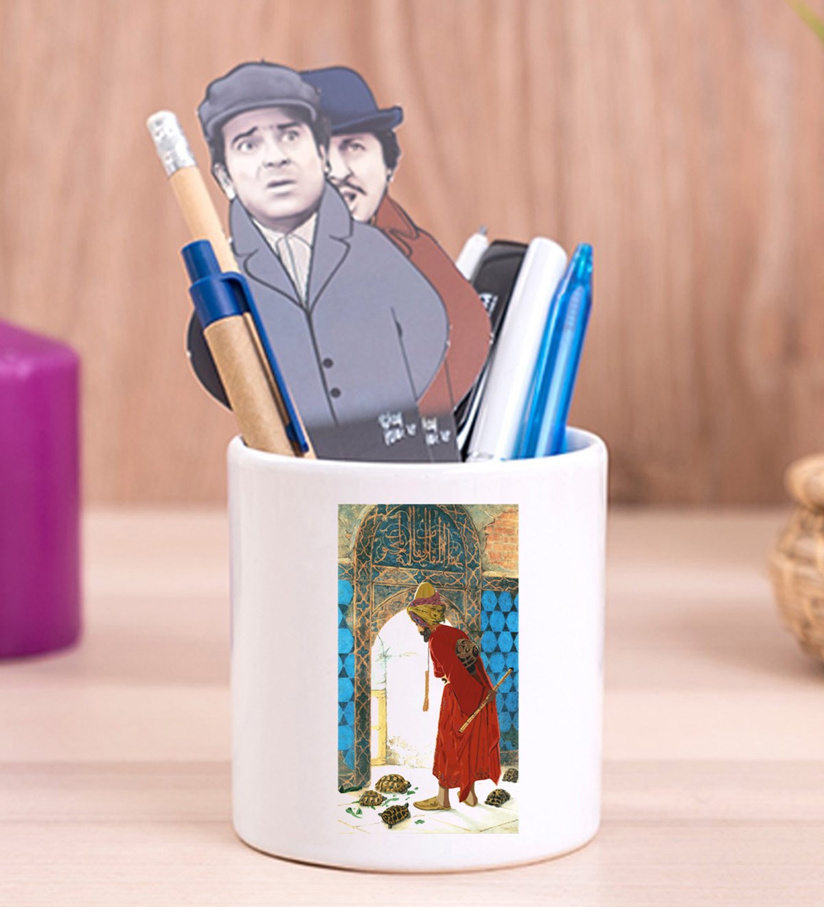 Kaplumbağa Terbiyecisi Tasarımlı Seramik KalemlikgiftmodaGmklm100121