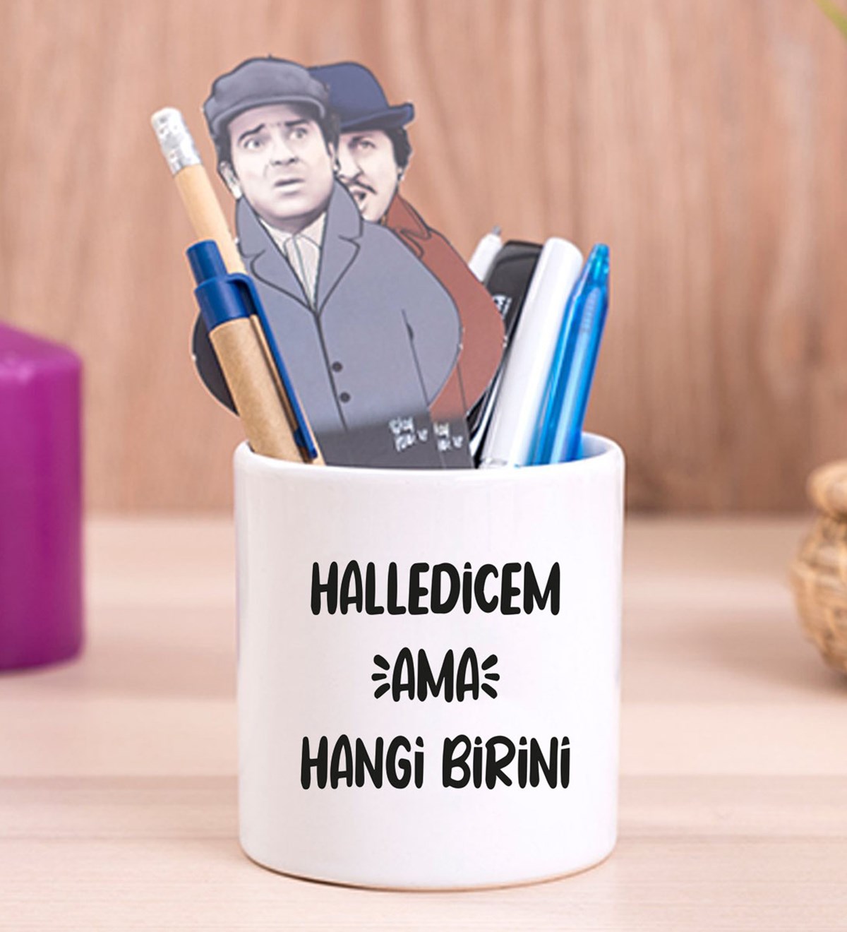 Halledicem Ama Hangi Birini Tasarımlı Seramik KalemlikgiftmodaGmklm100104