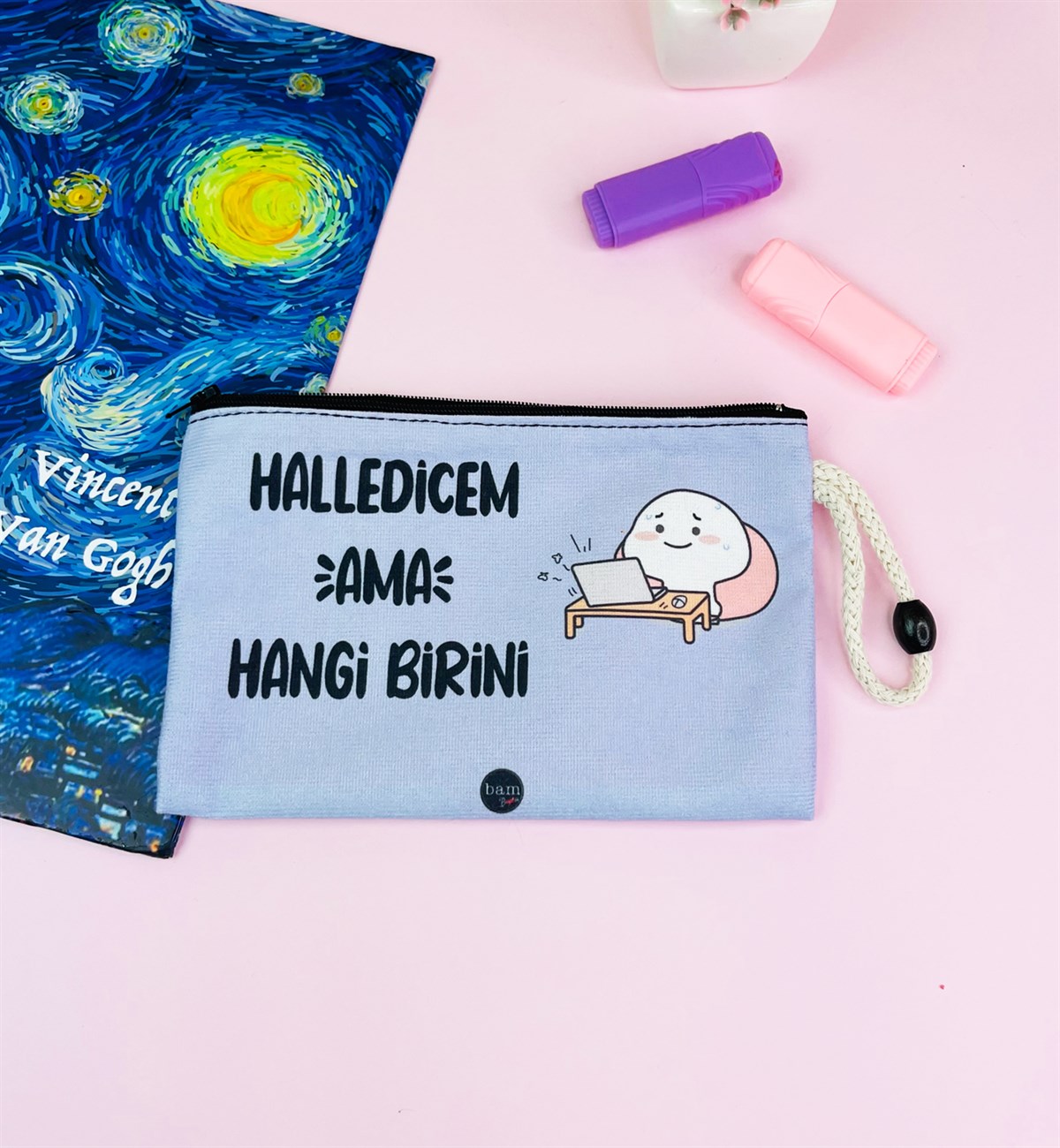 Halledicem Ama Hangi Birini Tasarımlı Bez Kalemlik CüzdangiftmodaGmklm100054