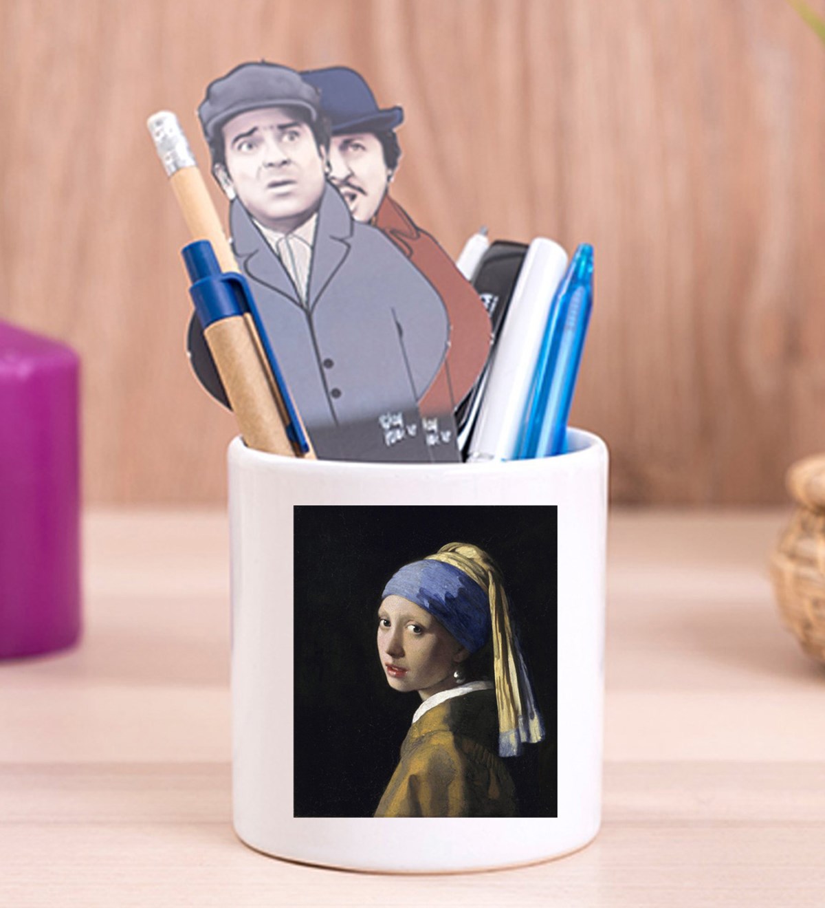 İnci Küpeli Kız Tasarımlı Seramik KalemlikgiftmodaGmklm100109