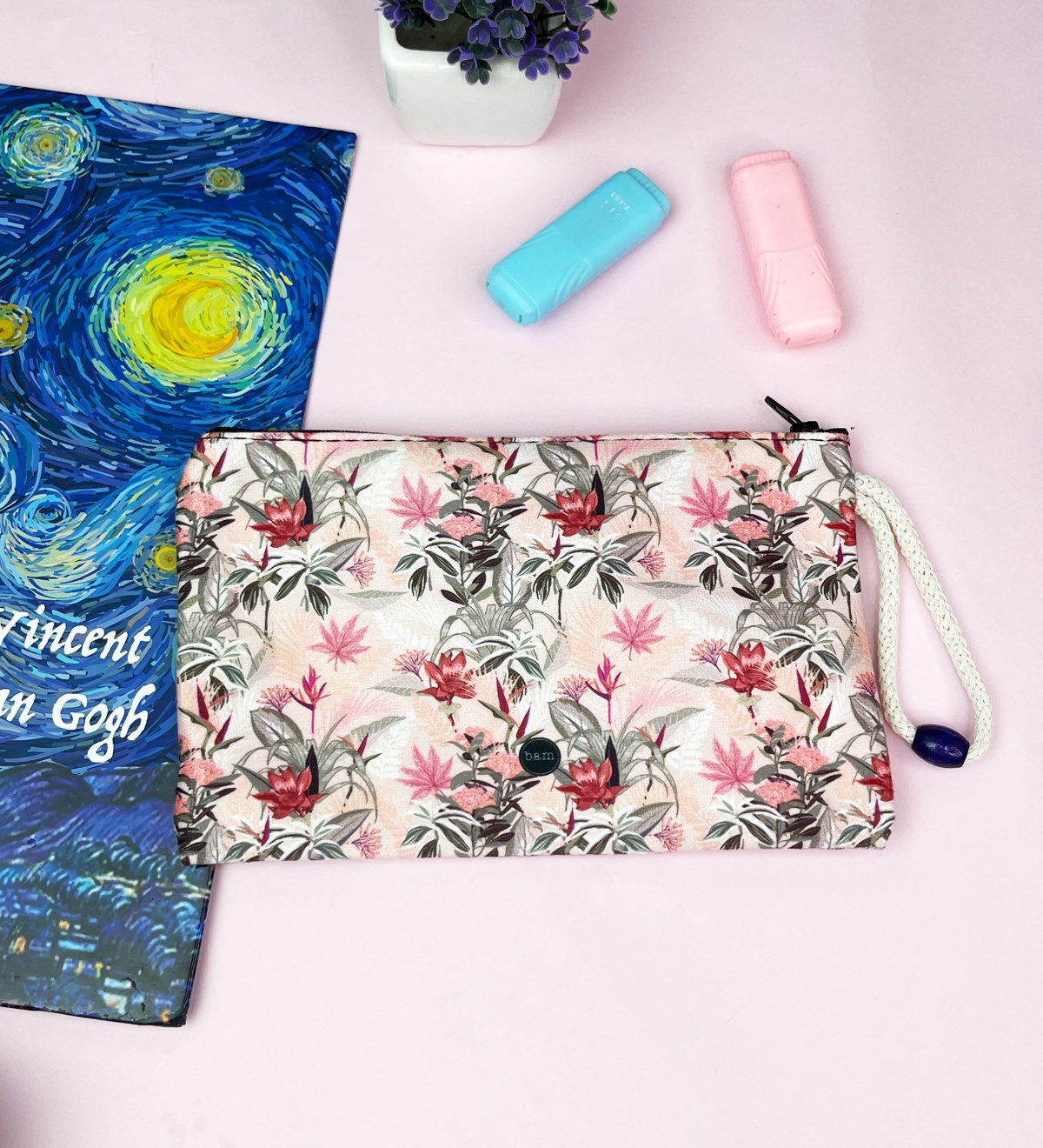 Çiçek Tasarımlı Bez Kalemlik CüzdangiftmodaGmklm100165