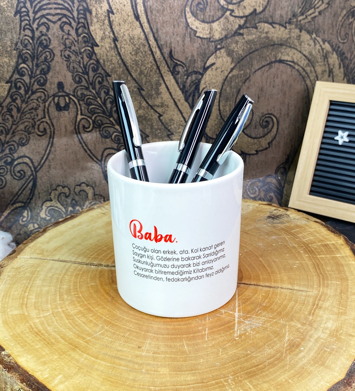 Baba Tasarımlı Kalemlik Tasarımlı Seramik KalemlikgiftmodaGmklm100143