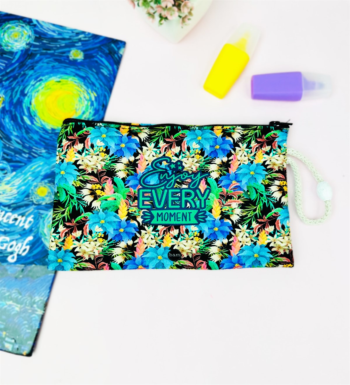 Her Anın Tadını Çıkar Tasarımlı Bez Kalemlik CüzdangiftmodaGmklm100206