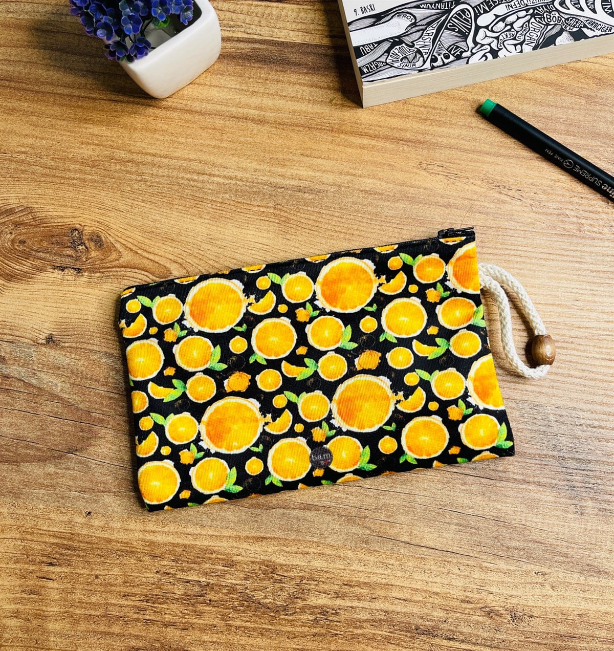 Portakal Tasarımlı Bez Kalemlik CüzdangiftmodaGmklm100030