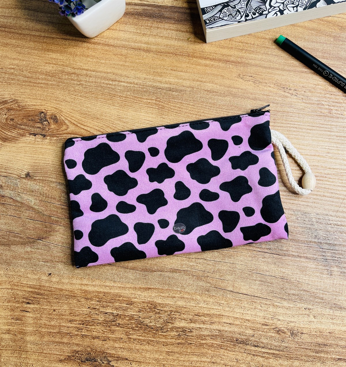 İnek Tasarımlı Bez Kalemlik CüzdangiftmodaGmklm100028