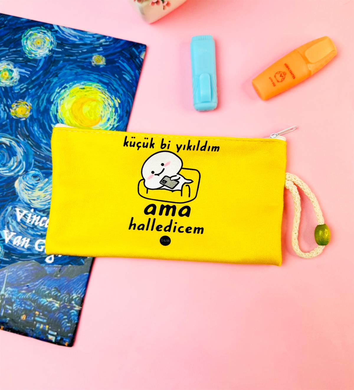 Küçük Bi Yıkıldım Tasarımlı Bez Kalemlik CüzdangiftmodaGmklm100224