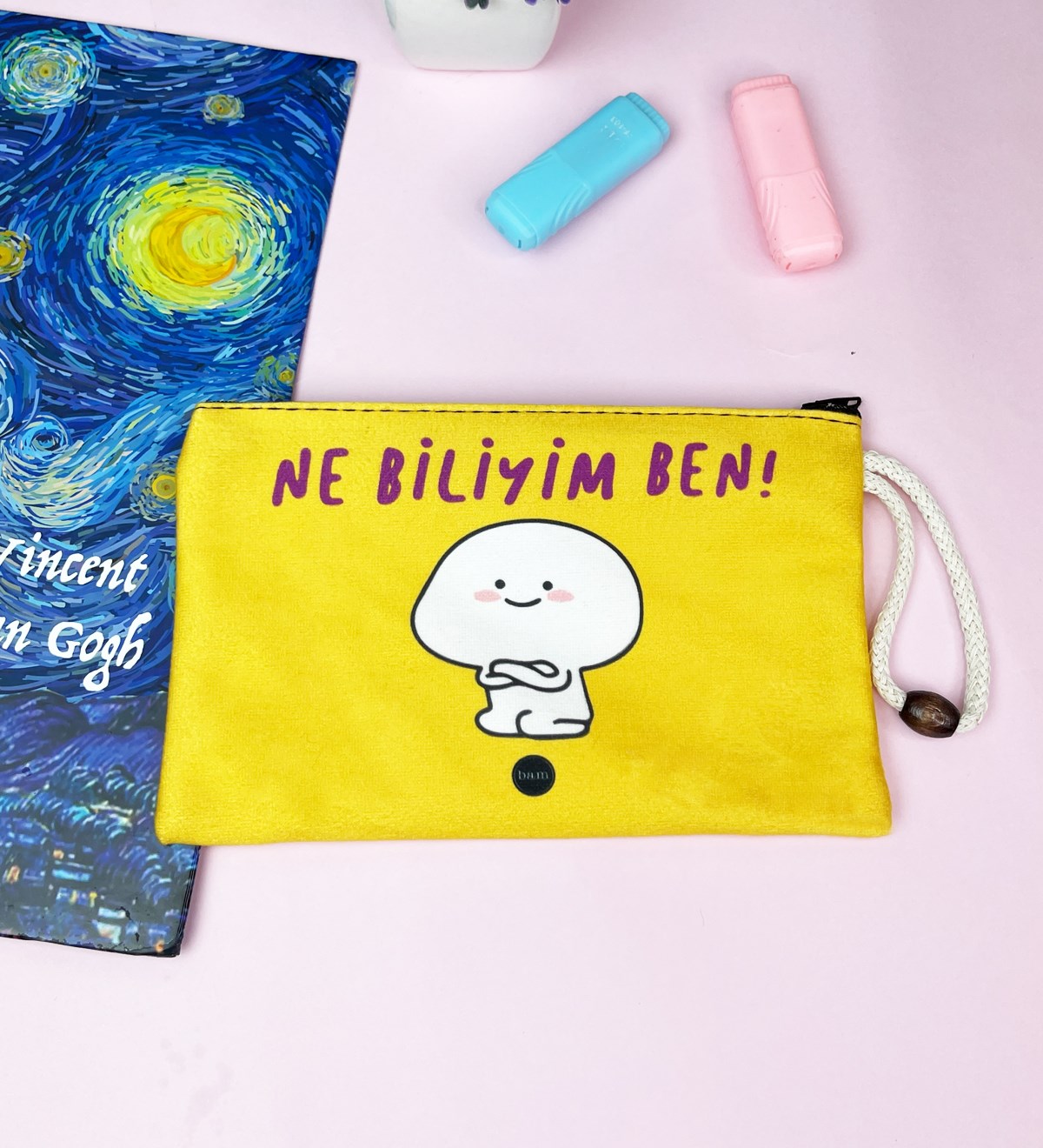 Ne Biliyim Ben Tasarımlı Bez Kalemlik CüzdangiftmodaGmklm100161