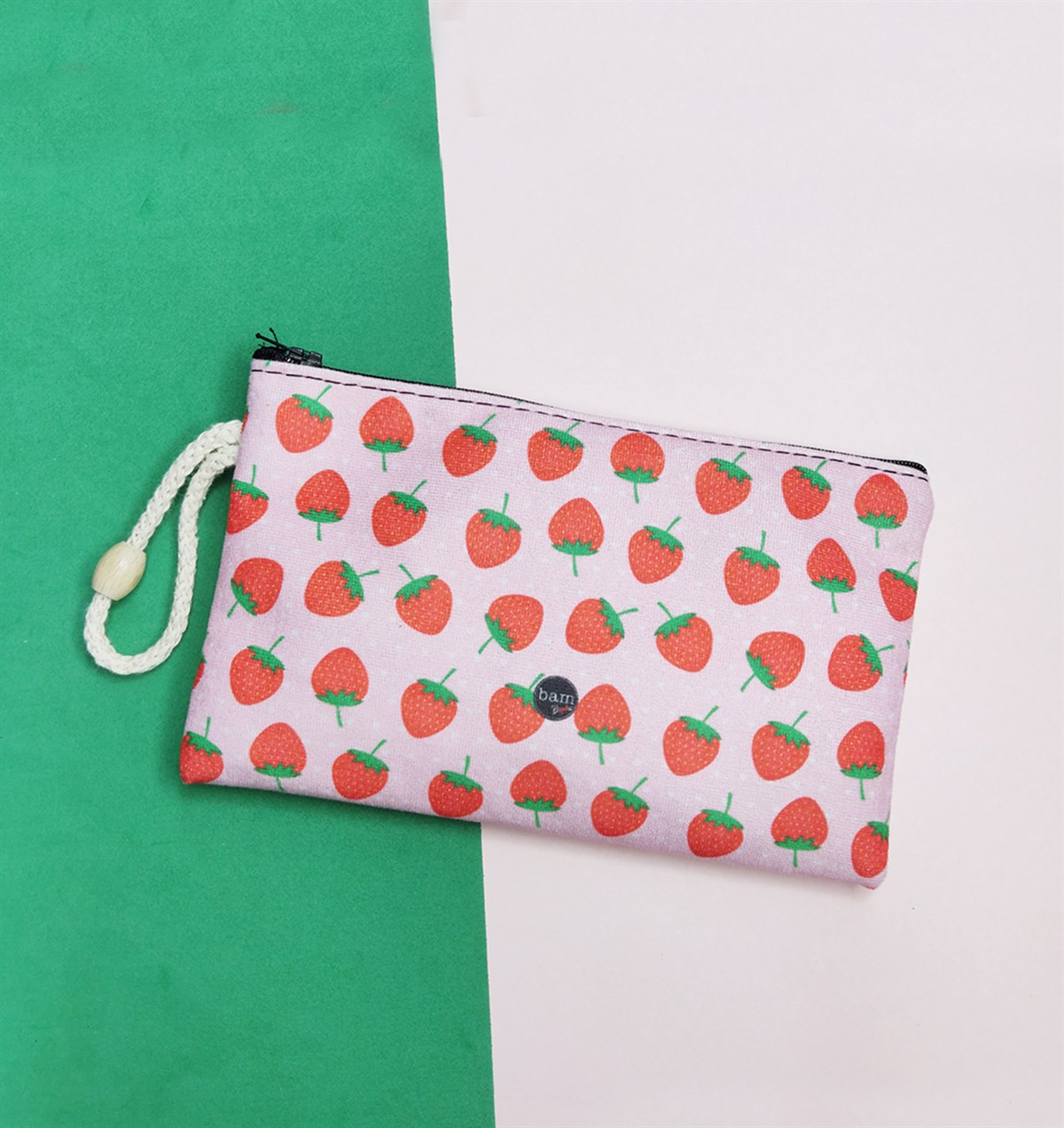 Çilek Tasarımlı Bez Kalemlik CüzdangiftmodaGmklm100014