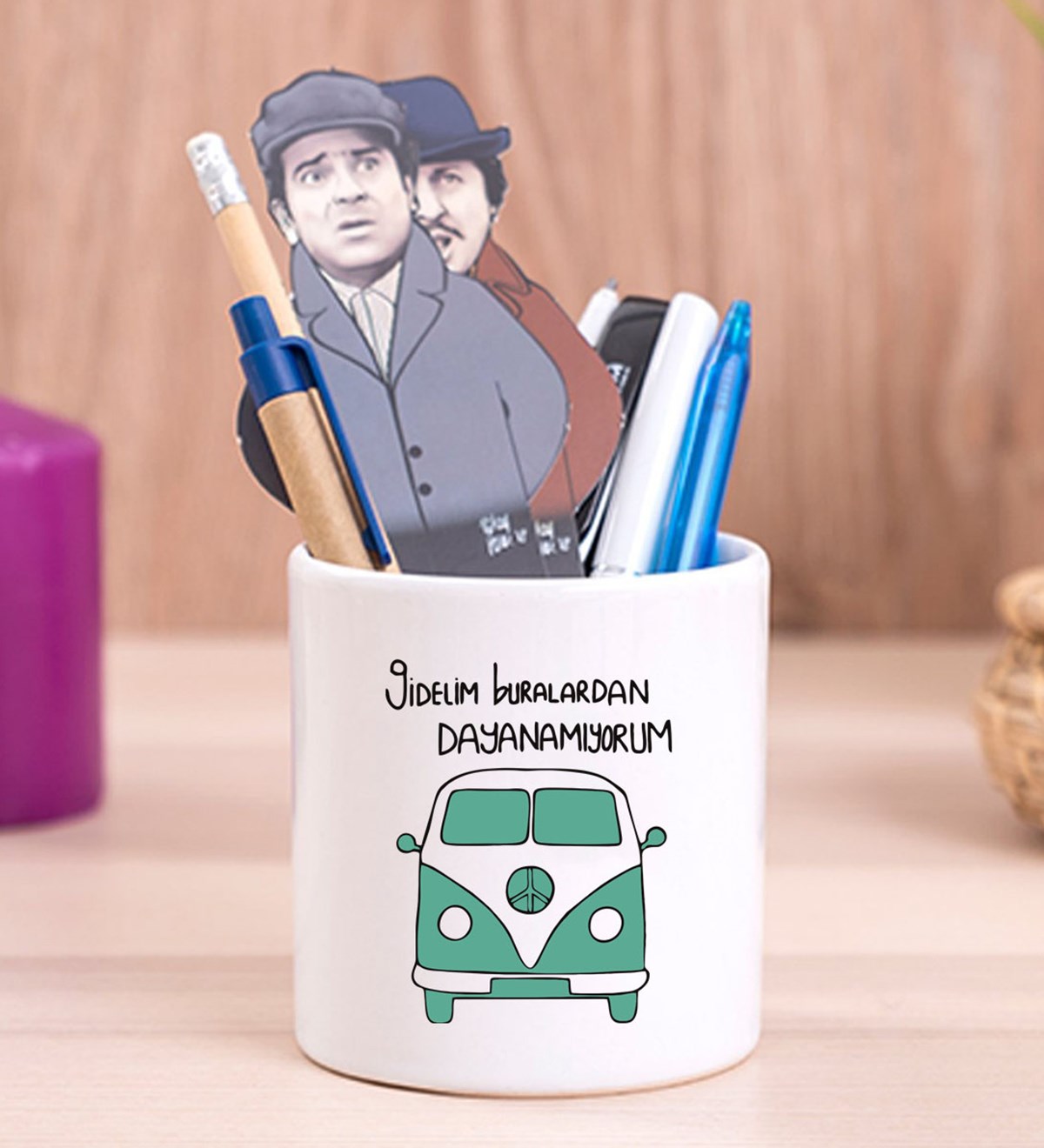 Gidelim Buralardan Tasarımlı Seramik KalemlikgiftmodaGmklm100101