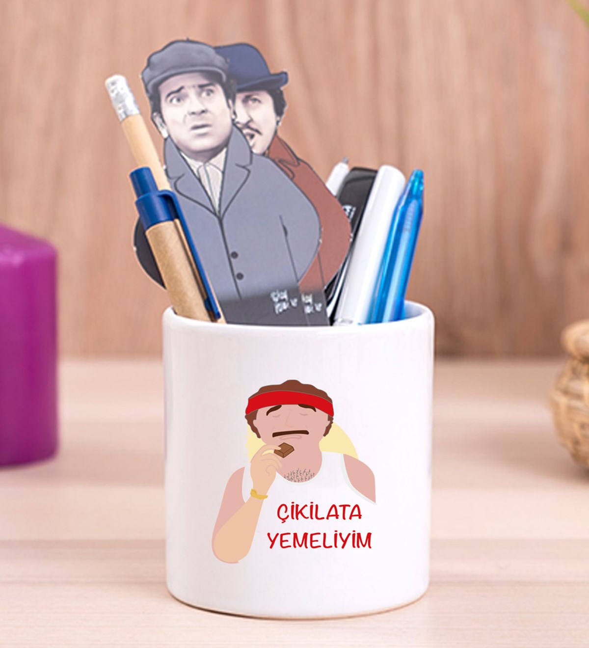 Çikilta Yemeliyim Tasarımlı Seramik KalemlikgiftmodaGmklm100088