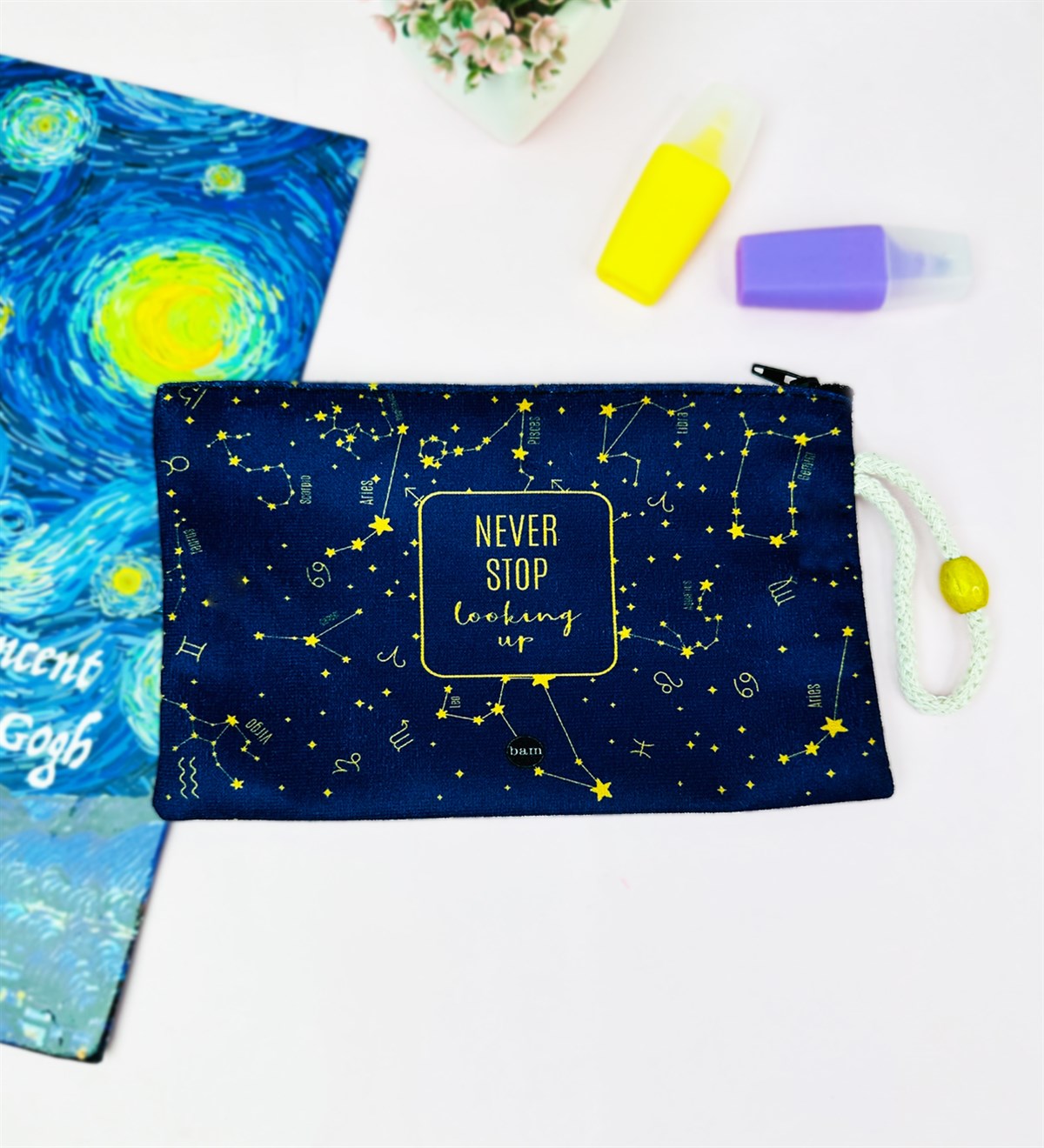 Yıldız Haritası Tasarımlı Bez Kalemlik CüzdangiftmodaGmklm100215