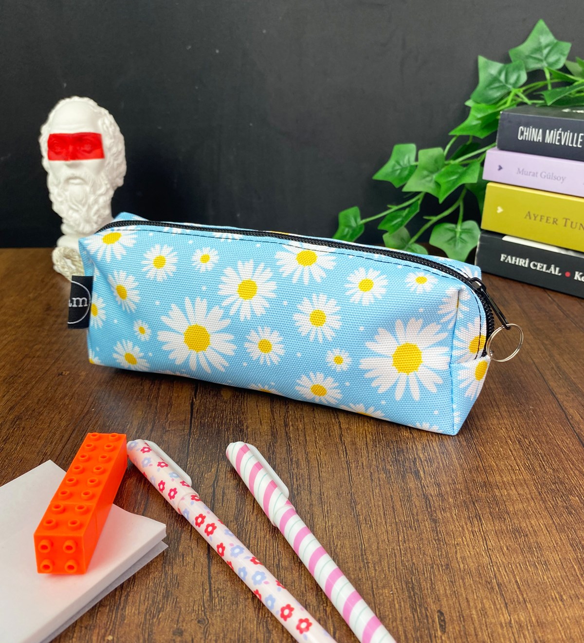 Mavi Papatya Tasarımlı Sosis KalemlikgiftmodaGmklm100144