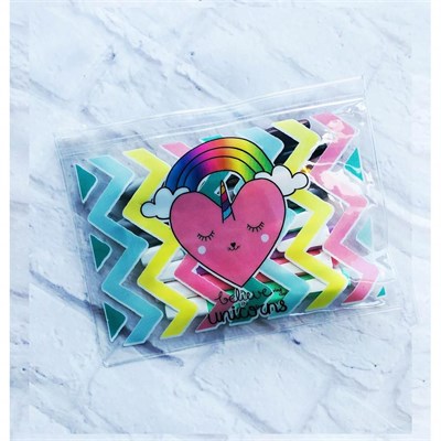 Kalp Unicorn Şeffaf Çanta