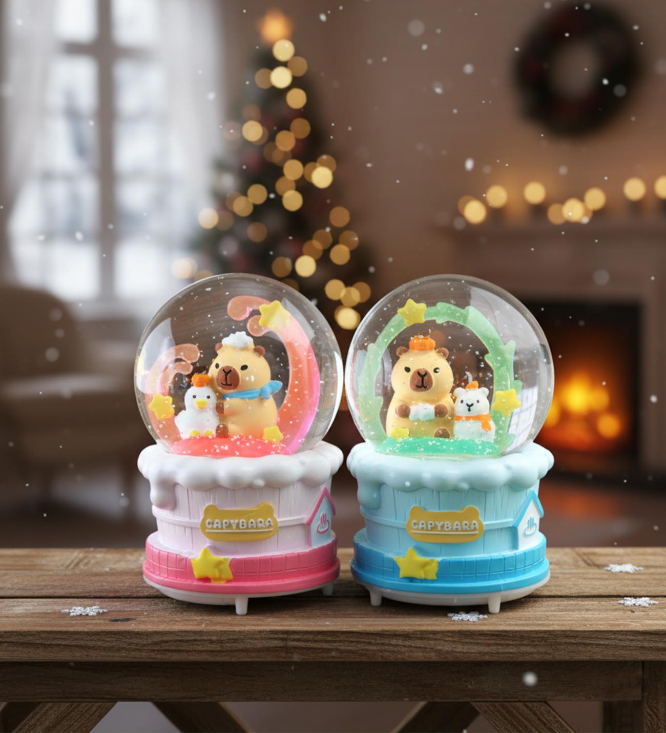 Büyük Boy Işıklı Müzikli Capybara Kar KüresigiftmodaBM-1916	