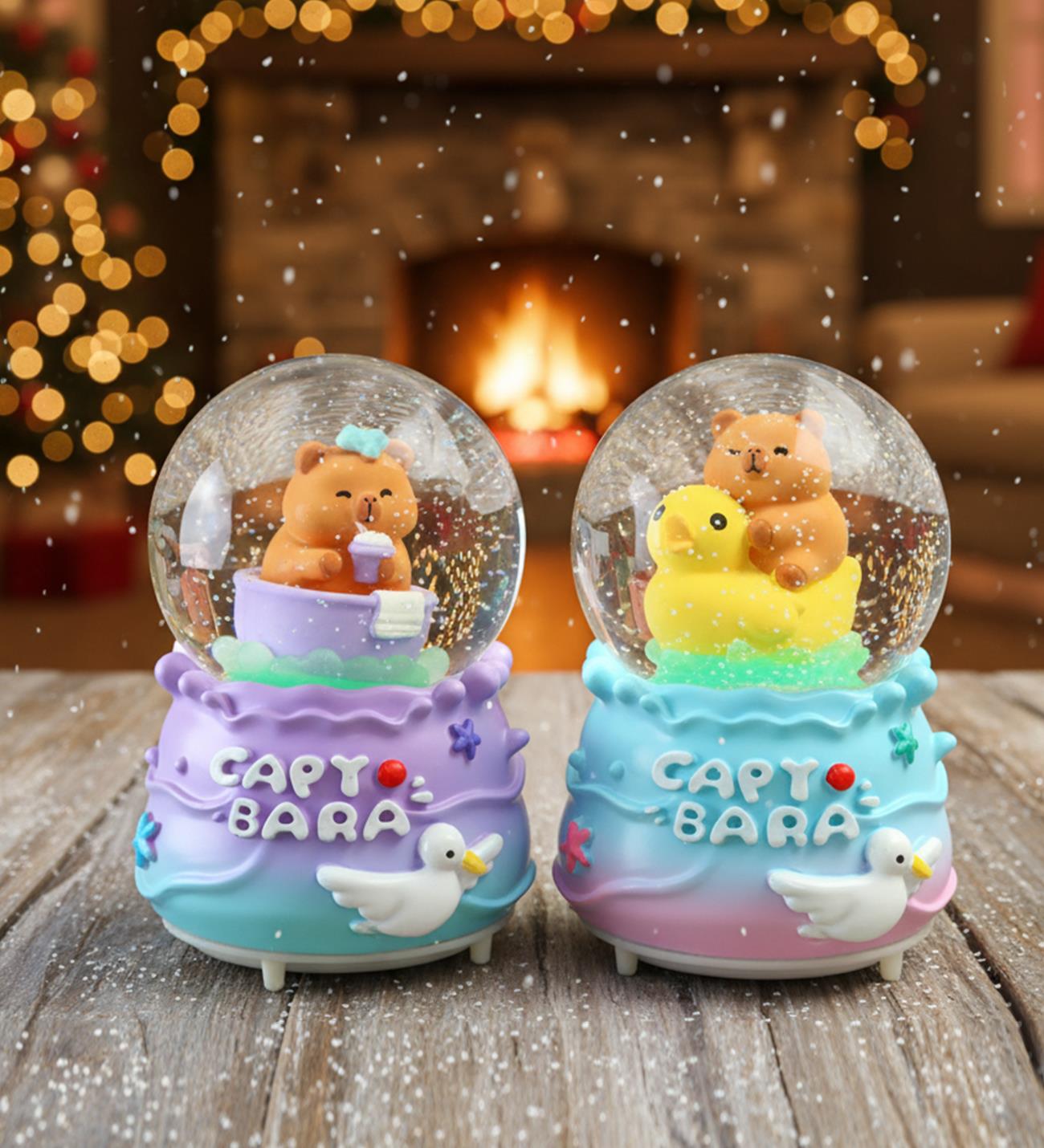 Büyük Boy Işıklı Müzikli Capybara Deniz Temalı Kar KüresigiftmodaBM-1918	