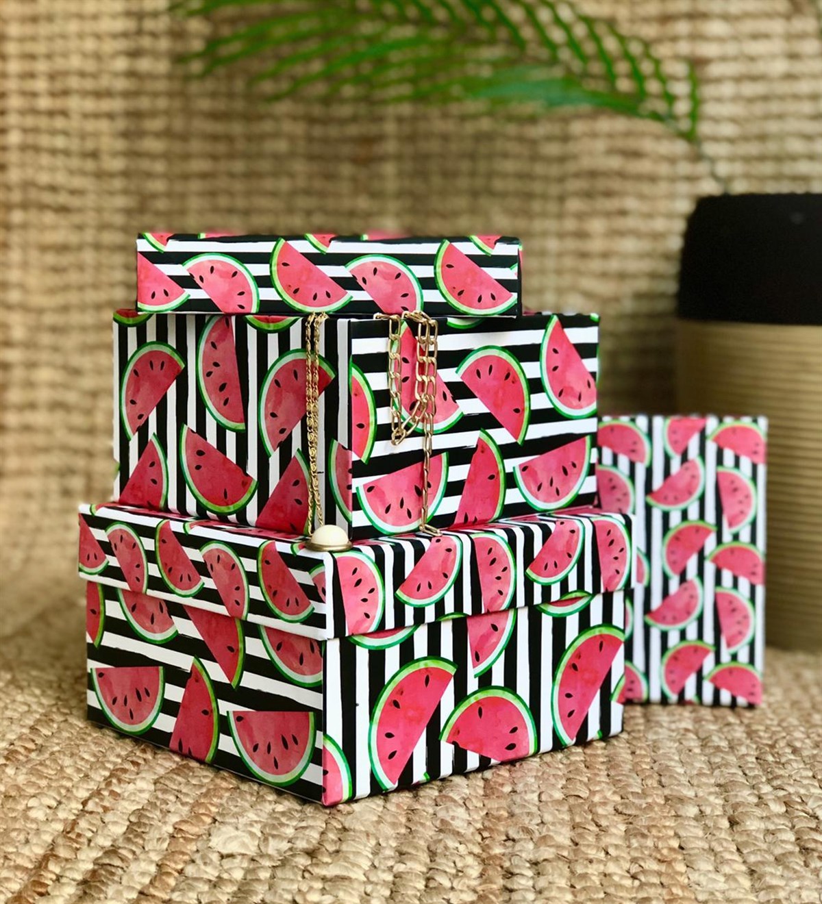 Karpuz Tasarımlı 3'lü KutuGiftmodaKarpuz-Kutu
