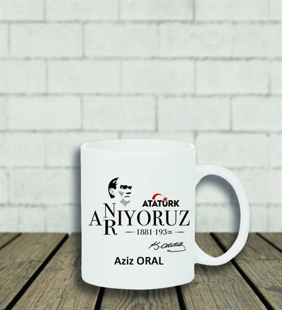 Kişiye Özel 10 Kasım Tasarımlı Kupa Bardak