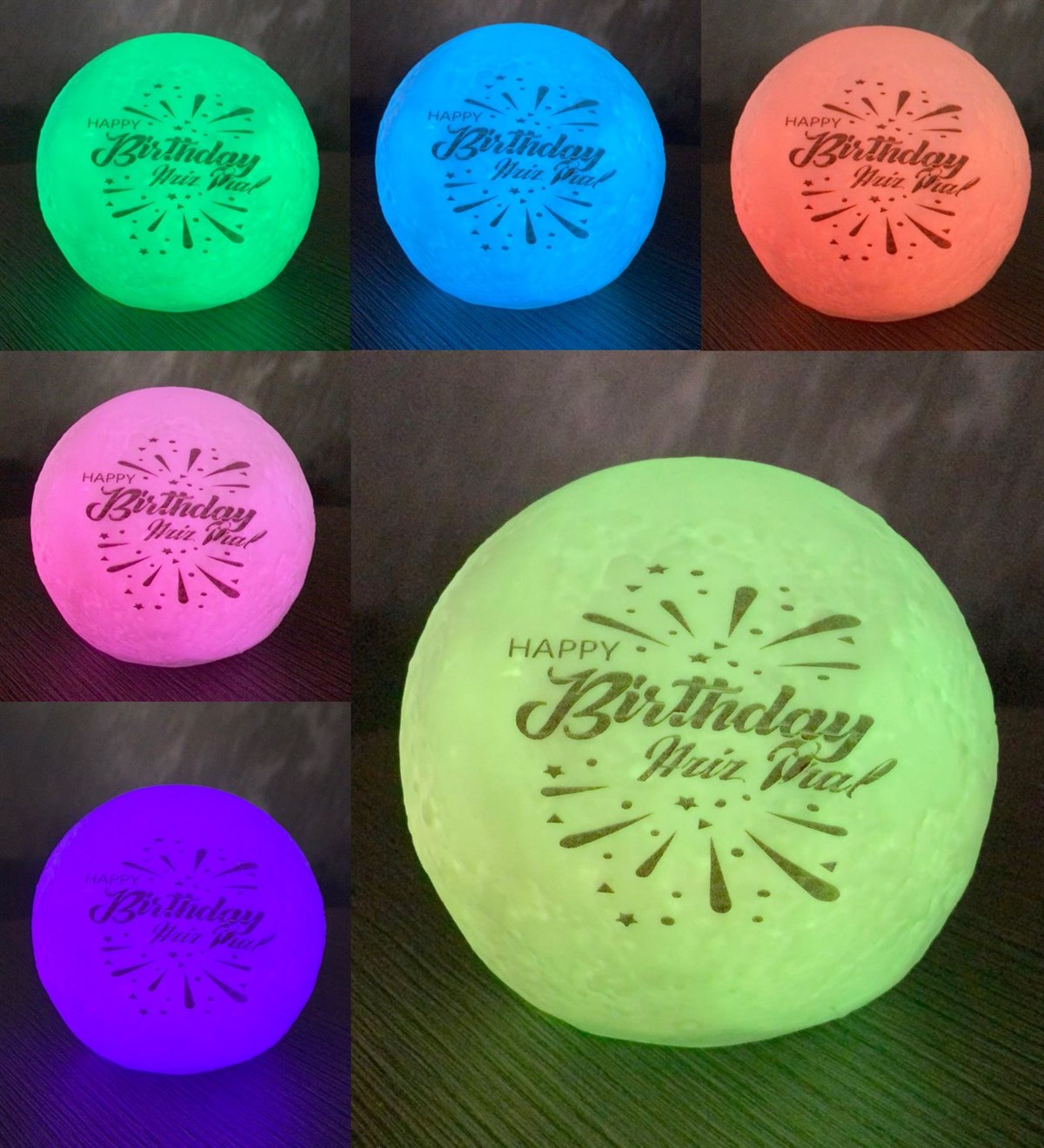 Kişiye Özel 3D Ay Lamba Moonlight 12cm Renk Değiştiren İyiki DoğdunGiftmodaGM-1401-Kişiye-Özel