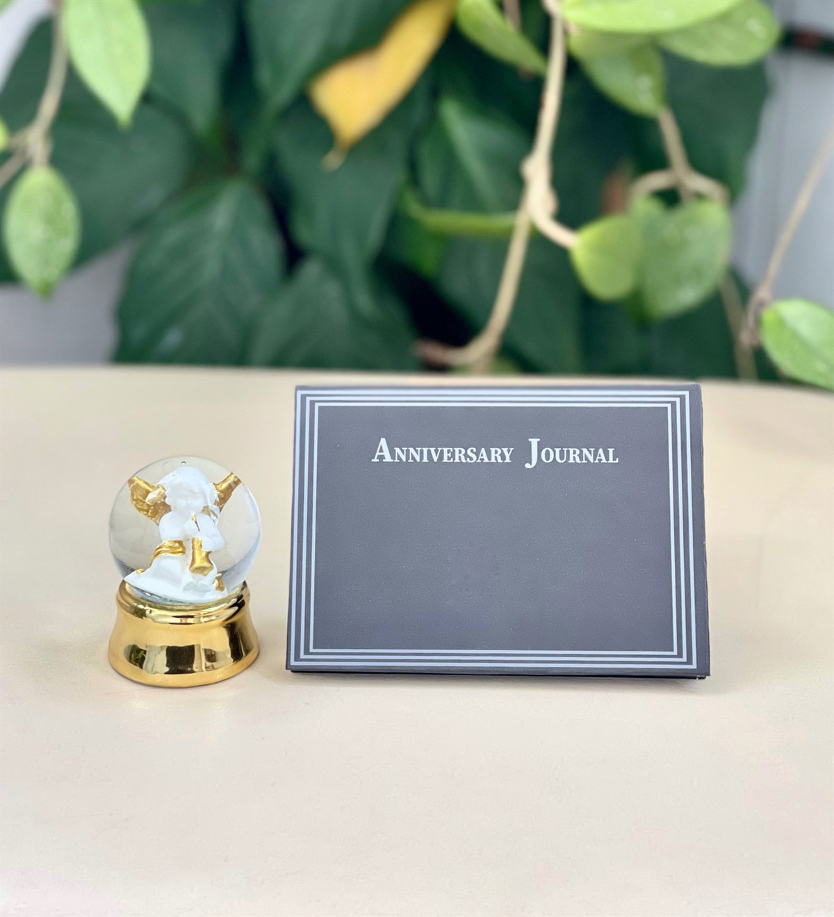 Kişiye Özel 6 Fotoğraflı Annıversary Journal Tasarımlı Mini Albüm Ve Altınyaldzlı Mini Kar Küresi SetGiftmodaGmhs100050