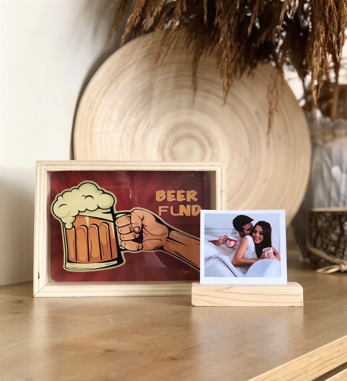 Kişiye Özel Ahşap Fotoğraf Tutucu Ve Beer Flnd Kumbara SetGiftmodaKÖ-Foto-Tutucu-Beer-Flnd-Kumbara